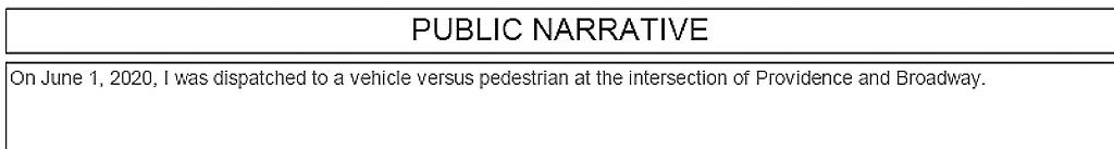 The police report describes the incident when Knipfel was hit by a car